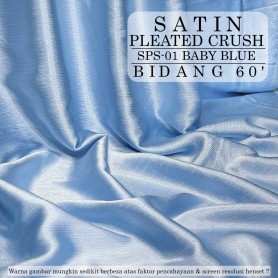 Satin Pleated Crush Less-Iron Kain Plain BeautyLine Satin Bidang 60